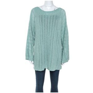 ZADIG & VOLTAIRE NWT  Mint Green Long-sleeved Flint Pointelle Crl Sweater SMALL